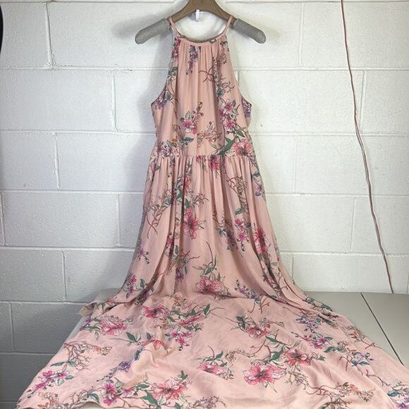 RTR Monique Lhuillier BridesmaidFloral Daniela Gown sz 10 Floral Wedding long - Picture 4 of 8